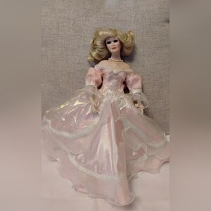 Elegant Cinderella Pink Porcelain Doll With Slipper